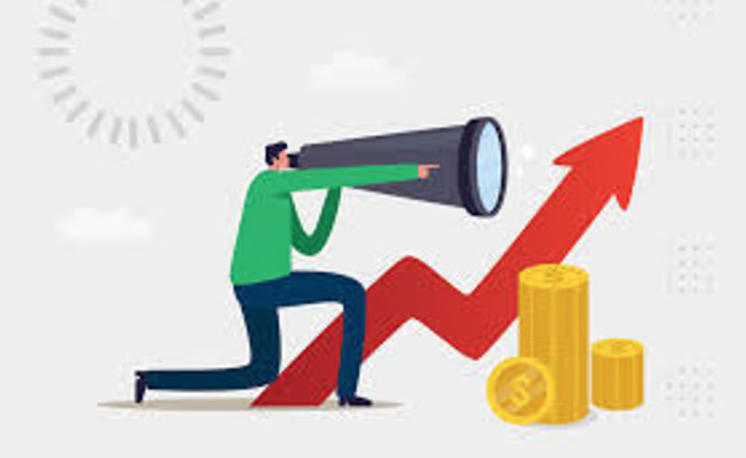 a man looking forward on a graph to represent forecasting