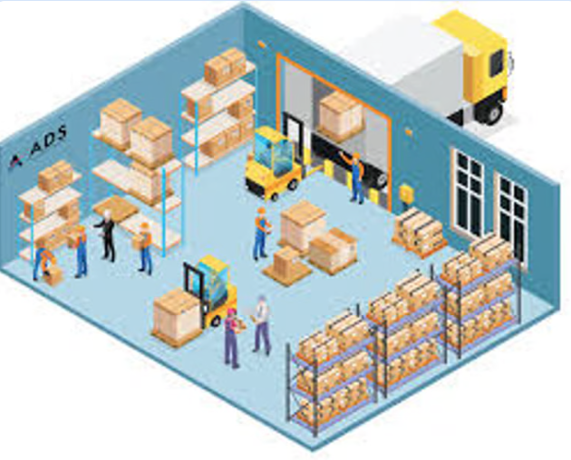 a warehouse showing inventory mangement